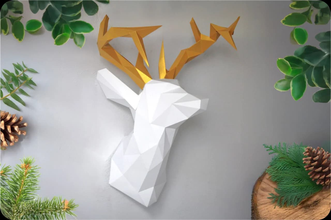 Origami d'un cerf en papier